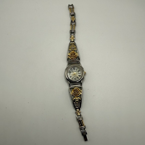 Vintage Two-Tone Silver & Gold Ladies Quartz Watch Elegant Bracelet Style - Picture 4 of 9